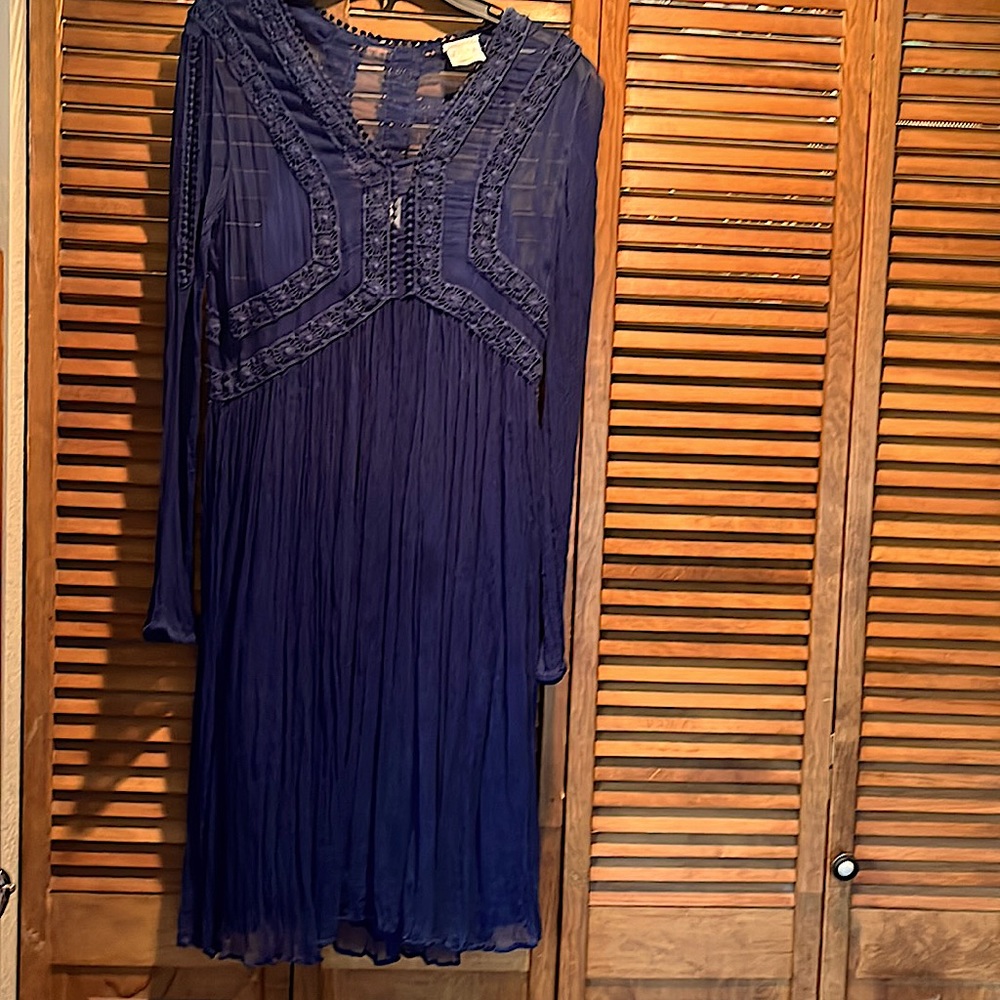 Fun and flirty Sundance Time after Time Dress in Lapis Blue, size 8.